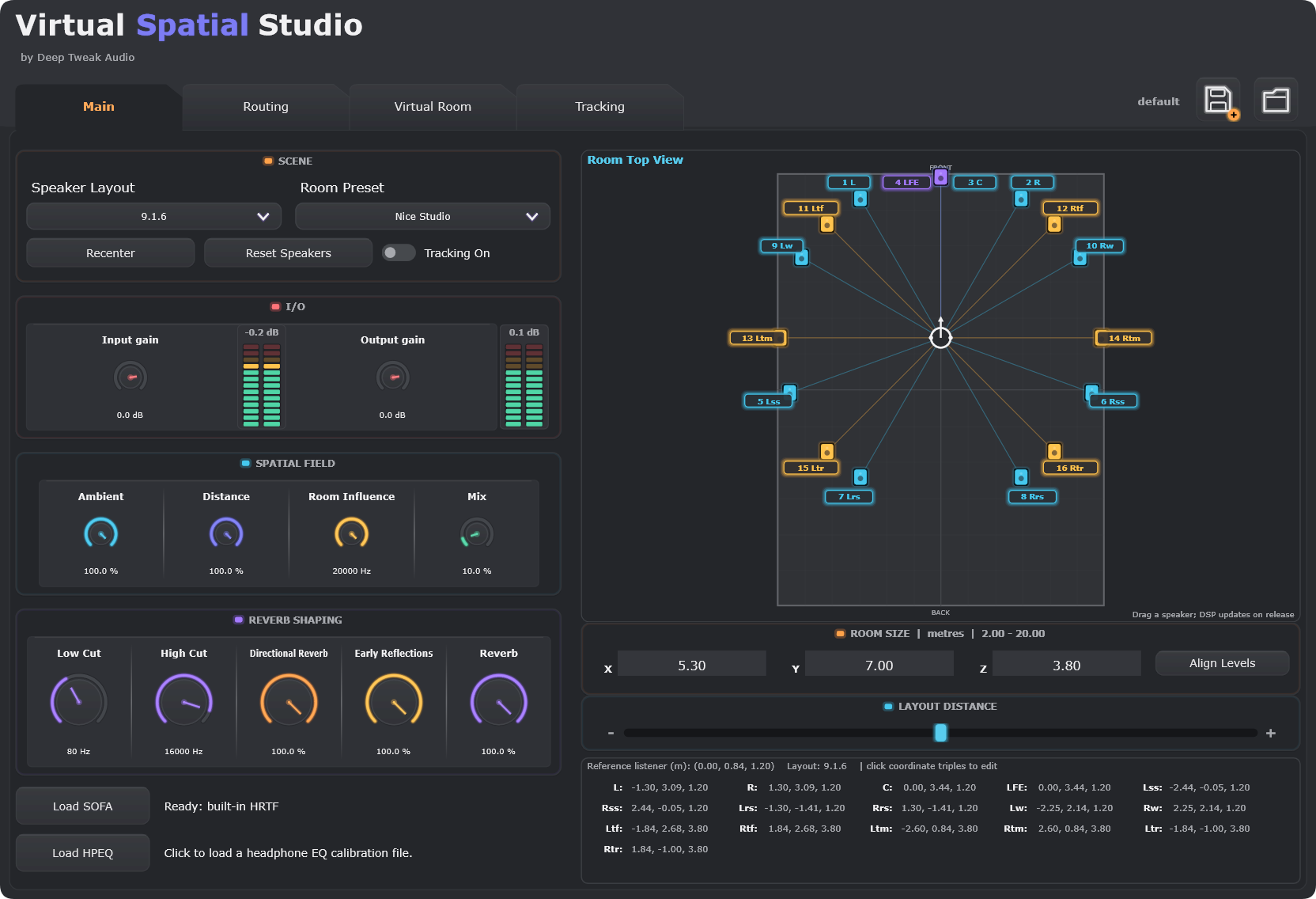 Virtual Spatial Studio interface